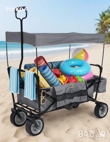 Количка за къмпинг и плаж Pinolino Paco, сгъваема, сива , снимка 2 - Къмпинг мебели - 53468432