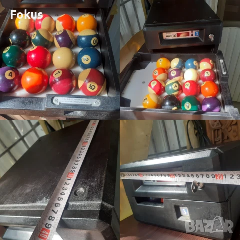 Комплект за билярд - каса с брояч и комплект стари топки, снимка 7 - Антикварни и старинни предмети - 50942370