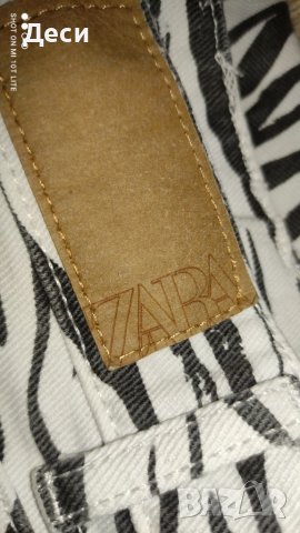 дънкови панталонки на Zara с висока талия , снимка 5 - Къси панталони и бермуди - 45856082