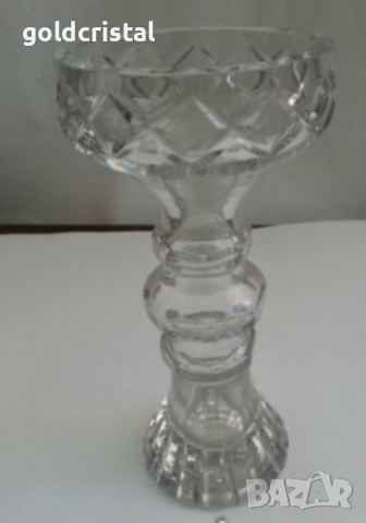  кристален свещник ваза , снимка 4 - Антикварни и старинни предмети - 16642903