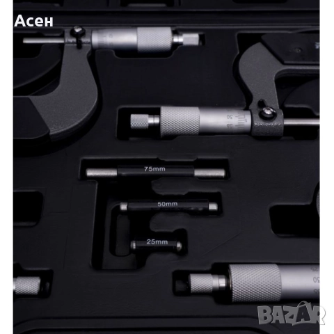 КОМПЛЕКТ МИКРОМЕТРИ 0-100 ММ , снимка 2 - Други машини и части - 51838594