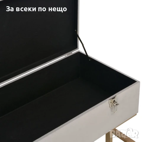 Пейка с отделение за съхранение, 105 см, сиво кадифе Код P1006, снимка 3 - Други - 51210455