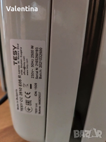 Маслен радиатор TESY 10 ребра, снимка 4 - Радиатори - 53353831