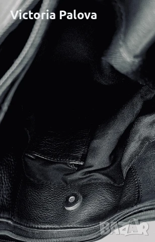 Черна кожена чанта, снимка 6 - Чанти - 50968531