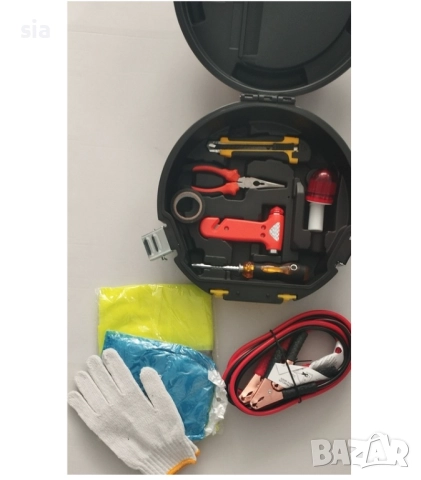  Комплект за пътна безопасност и ремонт, Авариен К-т с конус, Авариен чук, Аварийна лампа и др.,11ч., снимка 4 - Къмпинг осветление - 28114146