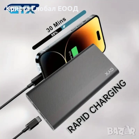 Преносима батерия Power Bank GYX SP05 – 10000 mAh, LED дисплей, USB-C / Micro