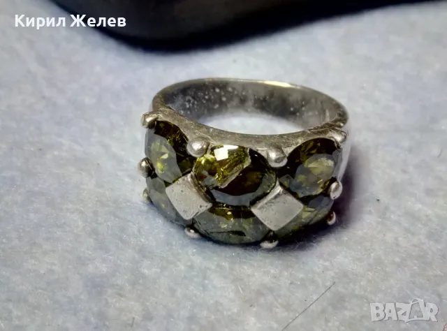 ШАРМАНТЕН СКЪПОЦЕНЕН СРЕБЪРЕН ПРЪСТЕН МАТИРАНО СРЕБРО 925 с ЮВЕЛИРНО ФАСЕТИРАН ПЕРИДОТ ОЛИВИН 42680, снимка 7 - Пръстени - 49916543