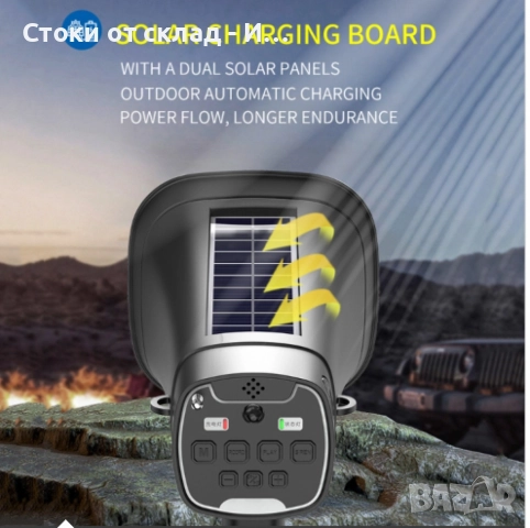  мегафон соларен Безжичен, Bluetooth ,Външен високоговорител, снимка 3 - Други - 52987899