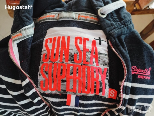 Оригинален Superdry Дамски суичър худи горнище качулка цип S, снимка 5 - Якета - 52092308