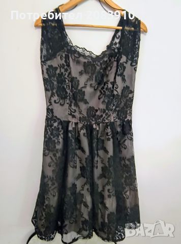 Черна дантелена рокля размер 40, снимка 10 - Рокли - 46436806