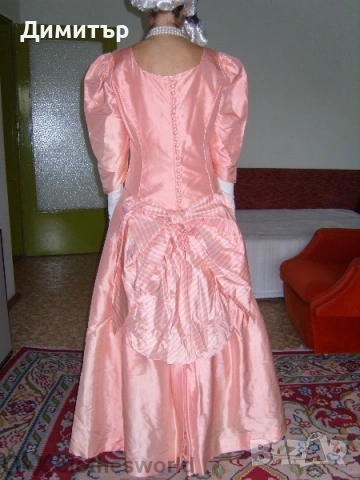Рокля във викториански стил цвят корал, снимка 7 - Рокли - 54242999