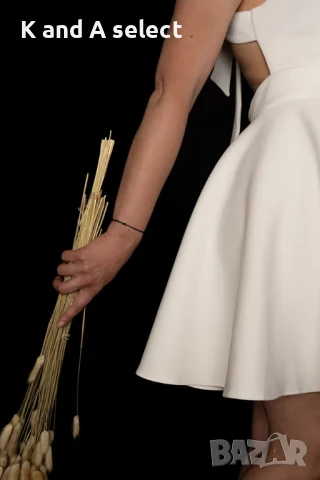 Рокля с гол гръб и панделка – Бяла, снимка 4 - Рокли - 51170543