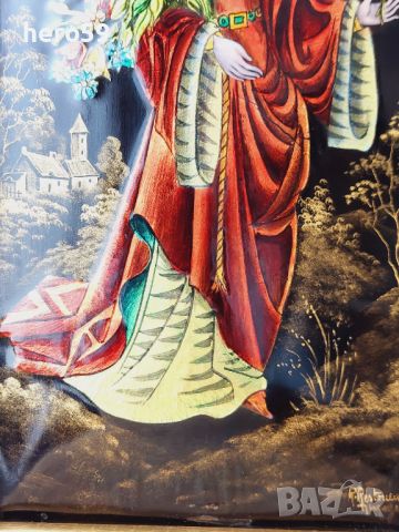 Прекрасна емайлова картина на Лимож (Limoge) перлен емайл, снимка 6 - Картини - 45794021