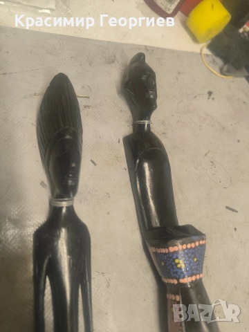 Африкански дървени статуетки , снимка 4 - Статуетки - 52562315