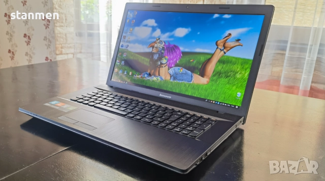 Продавам 17" лаптоп Lenovo G710/4x2.4ghzThr/8gb/1000gb/1600x900сKам/4чБат/DVDrw/Профилактиран, снимка 1