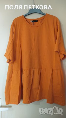 Оранжева блуза туника , снимка 1 - Тениски - 45295417