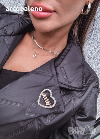 Дамско преходно ватирано яке с черен колан , снимка 10 - Якета - 51694509