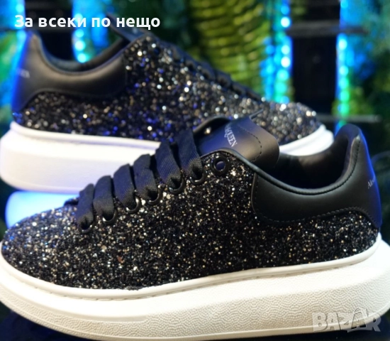 Alexander McQueen Дамски Маратонки👟Дамски Спортни Обувки Александър Макуин Черно с Камъчета Код S87