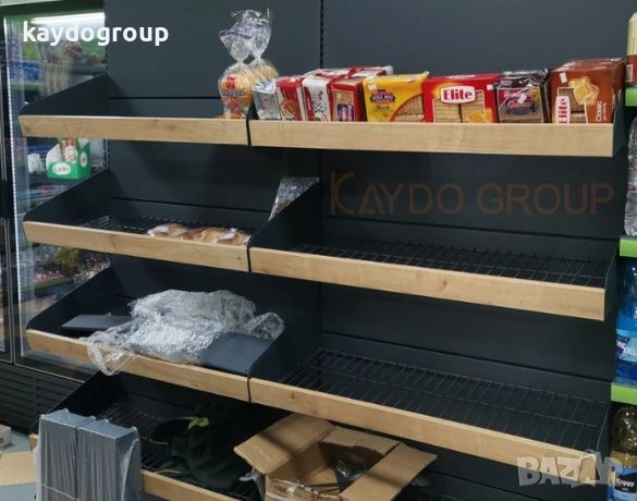 Стелаж за хляб, печива, пекарна, соленки, фурна, хлебарница, метален с дървен гръб НОВ!, снимка 10 - Стелажи и щандове - 51837225