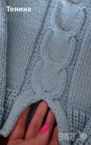 Дамски пуловер ръчно плетиво , снимка 6 - Блузи с дълъг ръкав и пуловери - 54031952