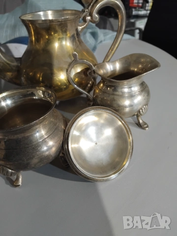 Посребрен сервиз за кафе и чай, снимка 2 - Антикварни и старинни предмети - 53204784
