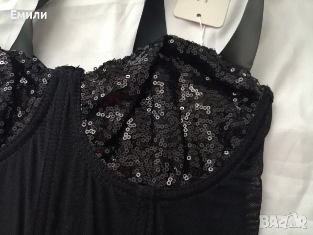 Нов дамски топ/бюстие/корсет с пайети и прозрачна талия р-р S и M, снимка 10 - Корсети, бюстиета, топове - 51078418