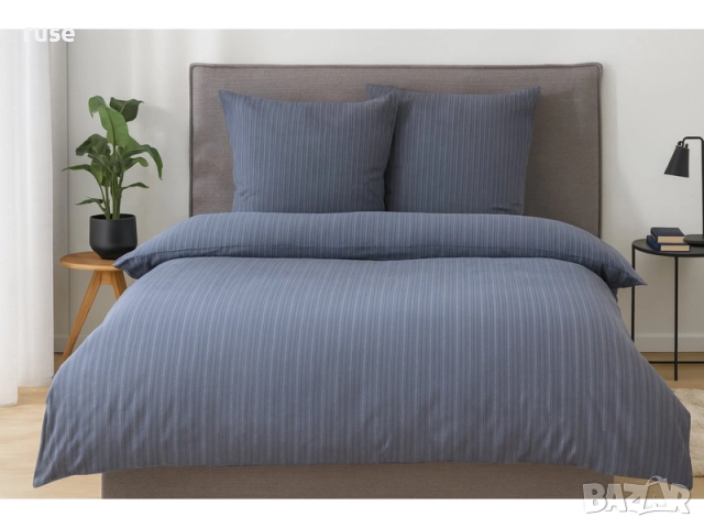 НОВО! Спално бельо от фин бархет 200х220см с две калъфки 50х70см райе