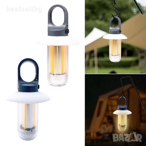 Мощна къмпинг лампа осветление за палатка риболов туризъм аварии автомобил LED фенер USB зареждане, снимка 3 - Къмпинг осветление - 50861698