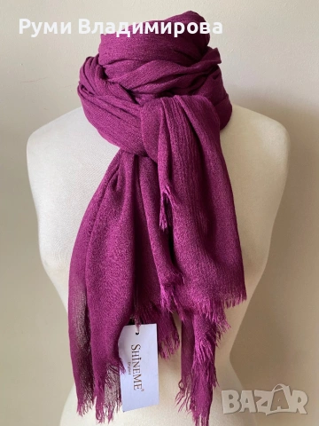 Лилав шал от 100 % вискоза, с етикет, Shine me England, снимка 2 - Шалове - 53909892