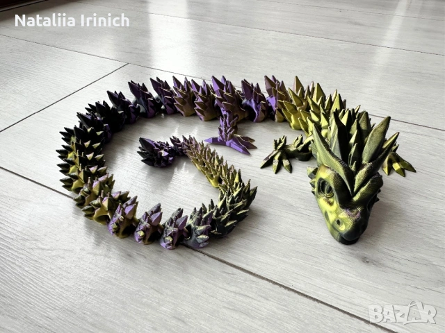 3D дракон в мултиколор, снимка 2 - Фигурки - 53526444