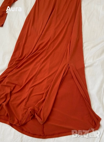 Midi orange dress , снимка 2 - Рокли - 51599818