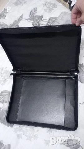 Черна кожена чанта , снимка 4 - Чанти - 53140162