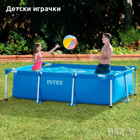 Басейн Rectangular Frame Intex, Правоъгълен, 300 x 200 x 75 см, 3834 литра, стоманена рамка, снимка 2 - Басейни и аксесоари - 49925799