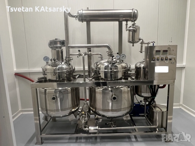 Продавам водно-алкохолен екстрактор с обем 200L – комплект