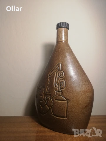 Много интересна бутилка от глазирана керамика. , снимка 2 - Декорация за дома - 50593002