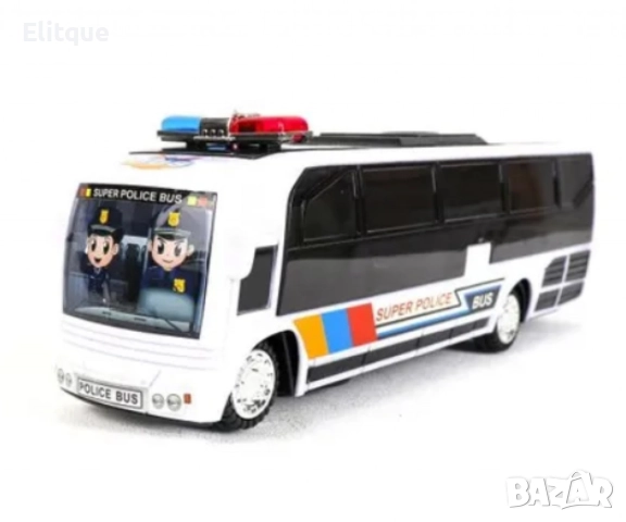 Полицейски автобус със светлини и звук, снимка 3 - Коли, камиони, мотори, писти - 52745137