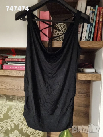 Черен топ с гръцко деколте, ХЛ/2ХЛ