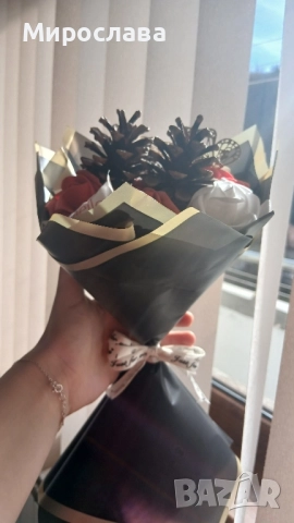 Коледен букет, снимка 2 - Коледни подаръци - 52349782