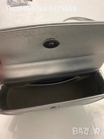 Кожена сребриста чанта Zarena, снимка 12 - Чанти - 52752214