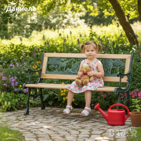 Градинска пейка за деца 82x39x50 см - здрава, безопасна и стилна, снимка 2 - Градински мебели, декорация  - 53566494