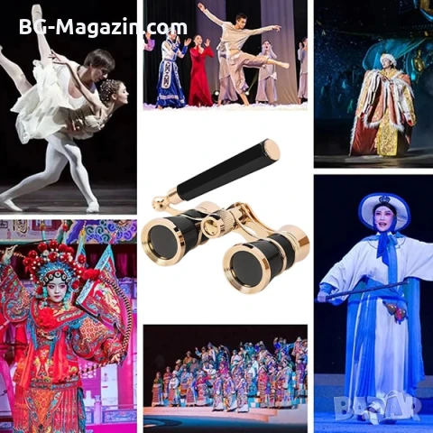 Луксозен театрален бинокъл с дръжка за театър опера концерти подарък реквизит балет 3×25 мощен, снимка 9 - Други ценни предмети - 50931354