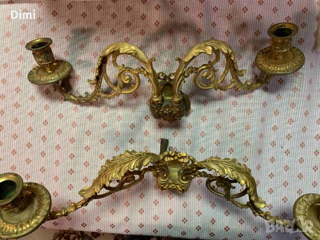 Свещници за пиано - уникално красиви позлатени Франция ок. 1850, снимка 7 - Антикварни и старинни предмети - 52367218