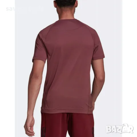 Мъжка тениска ADIDAS Yoga Training Tee Burgundy, снимка 2 - Тениски - 48637130