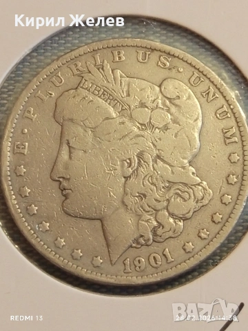 Сребърна монета 1 долар 1901г. САЩ уникат за КОЛЕКЦИОНЕРИ 52613, снимка 10 - Нумизматика и бонистика - 53656591