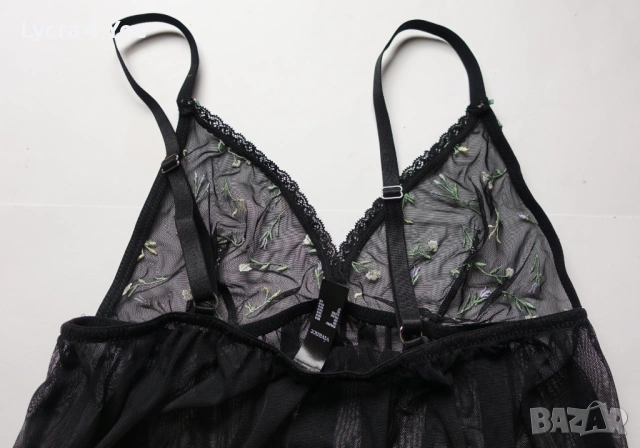 Vivance 80B нова черна тюлена нощничка, снимка 6 - Бельо - 53309701