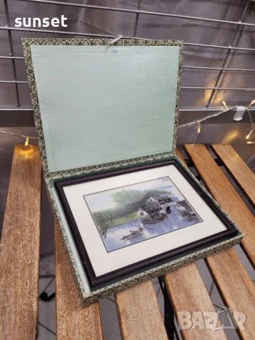 Картина от КОПРИНА,ръчно шита и бродирана , в кутия , за подарък- Япония, снимка 15 - Картини - 51261590