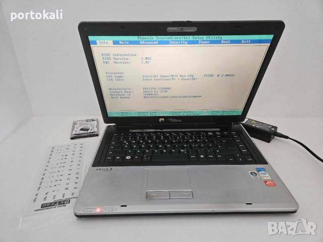 Лаптоп Fujitsu Amilo Pi 2530 / Intel Core 2 Duo T7250 / 2GB / 250GB + 500GB, снимка 1 - Лаптопи за дома - 46261991