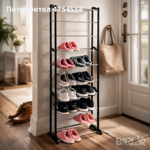 Метален органайзер за обувки XXL, 10 нива, за 30 чифта