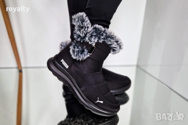 Пума Зимни Дамски Апрески С Пух, снимка 2 - Дамски апрески - 52116796