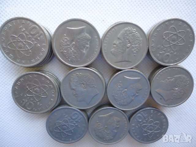 54 броя гръцки монети 10 драхми, снимка 2 - Нумизматика и бонистика - 45718005
